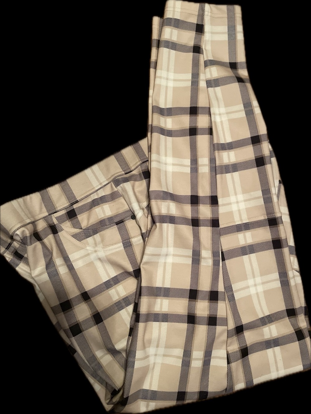 Sanctuary Tan & Black Plaid Jeggings NWOT